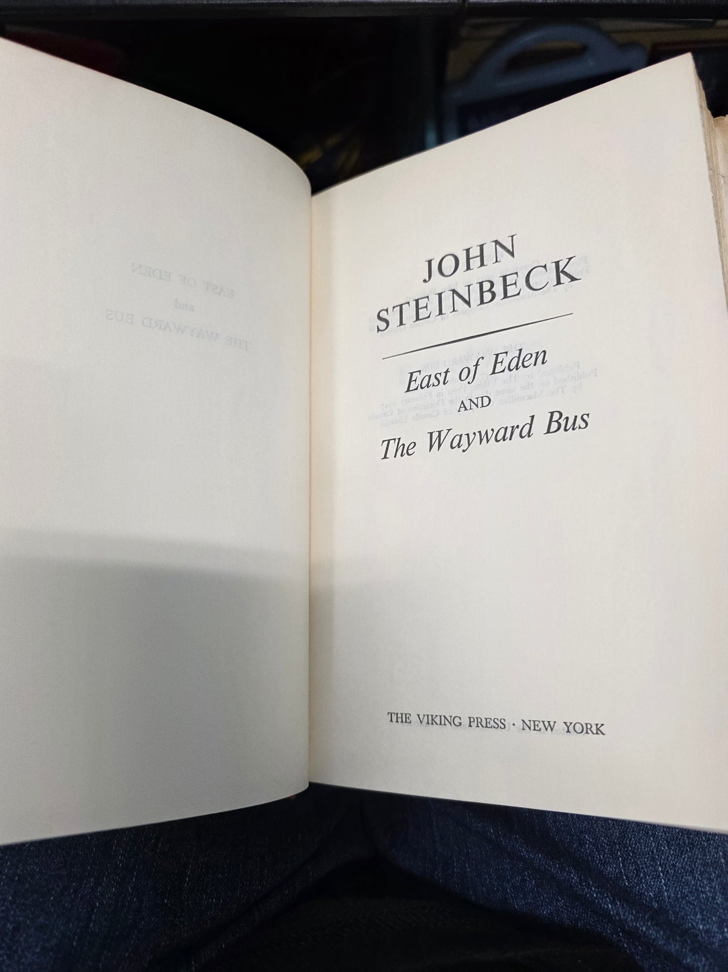 East of Eden and The Wayward Bus by John Steinbeck -USED BCE GOOD, CLASS