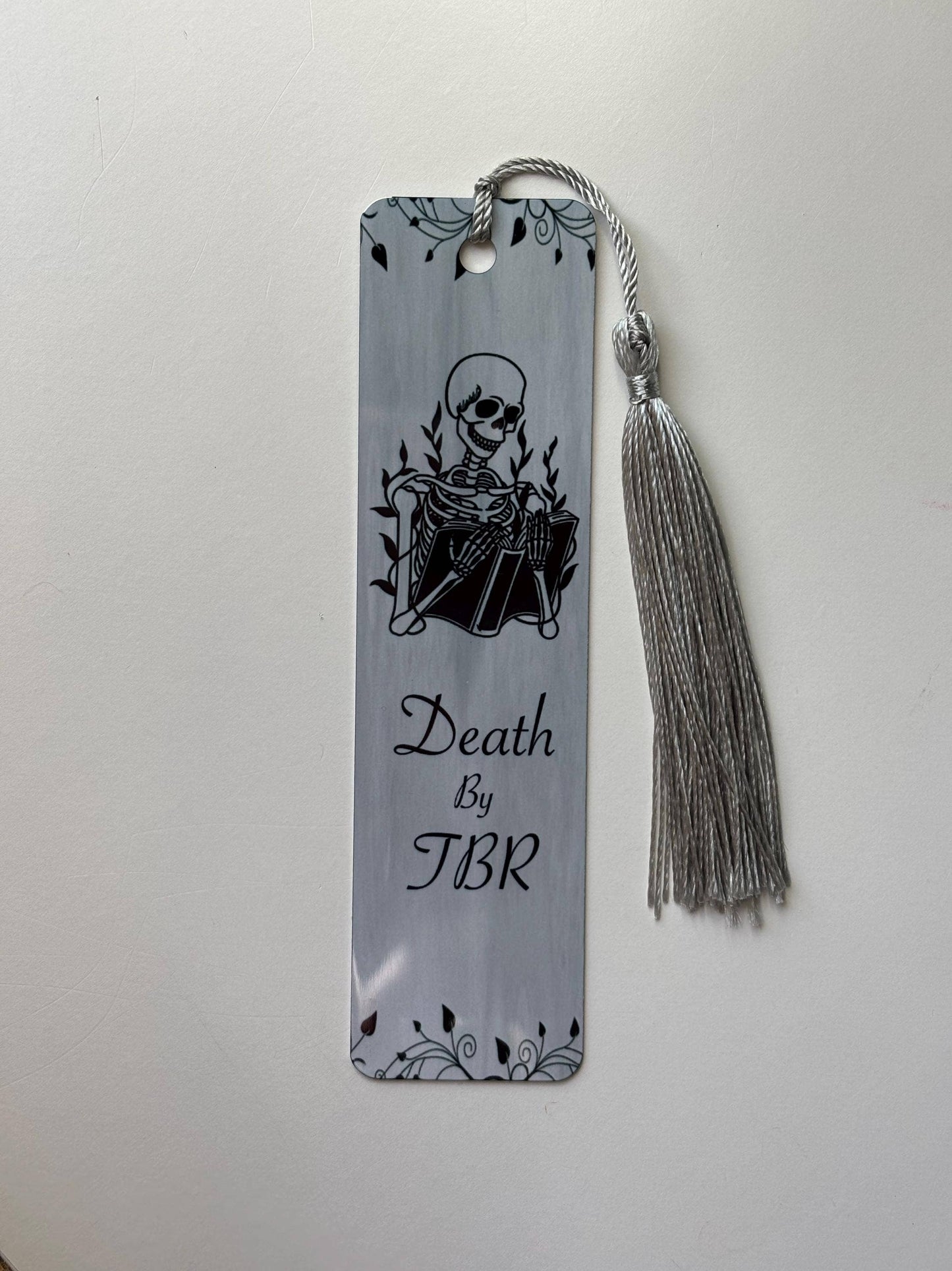 Death by Tbr Metal Bookmark| Skeleton Bookmark: Short