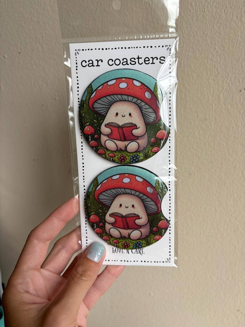 Reading Mushroom Car Coaster