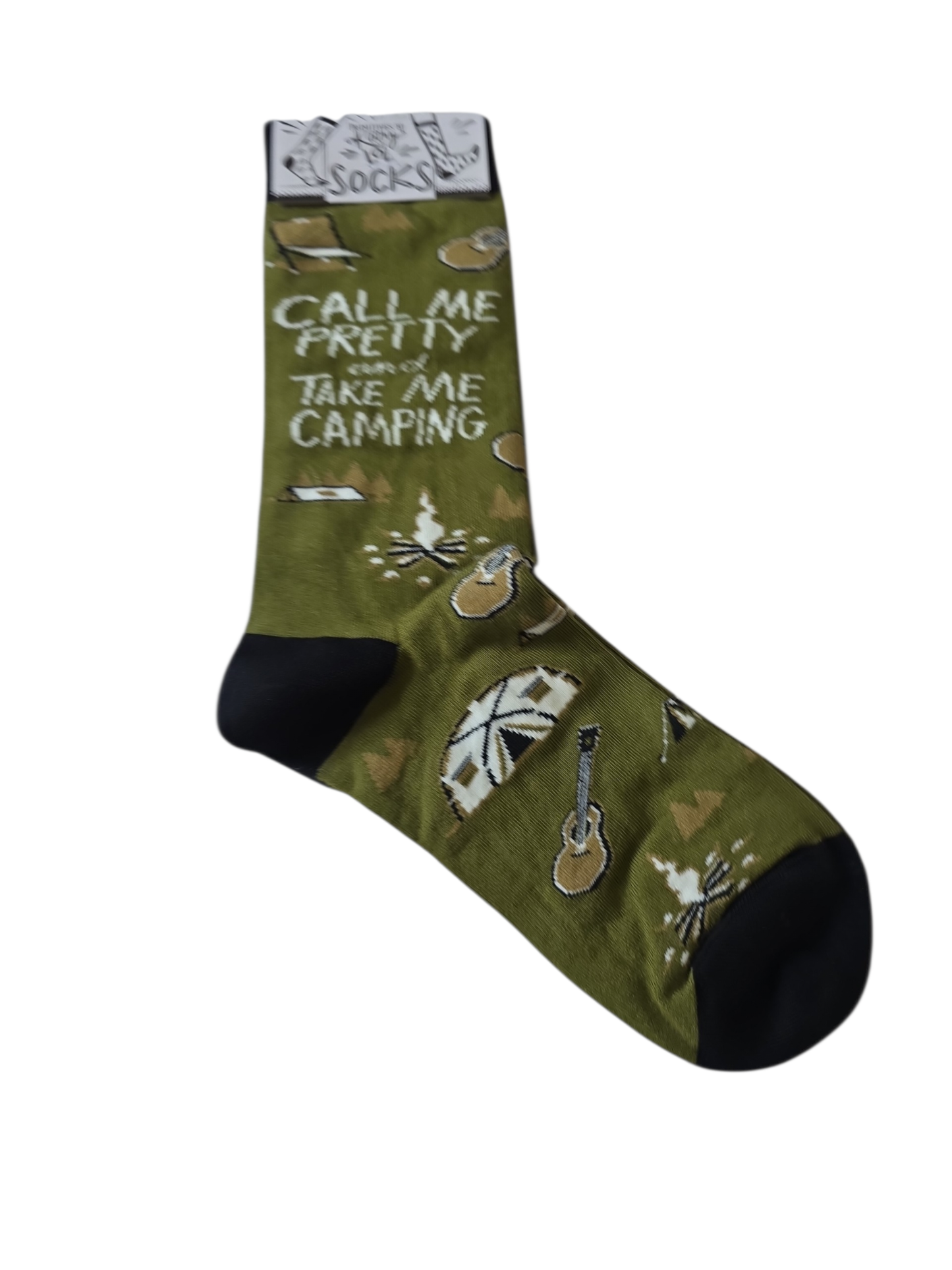 CALL ME PRETTY AND TAKE ME CAMPING SOCKS ONE SIZE FITS MOST