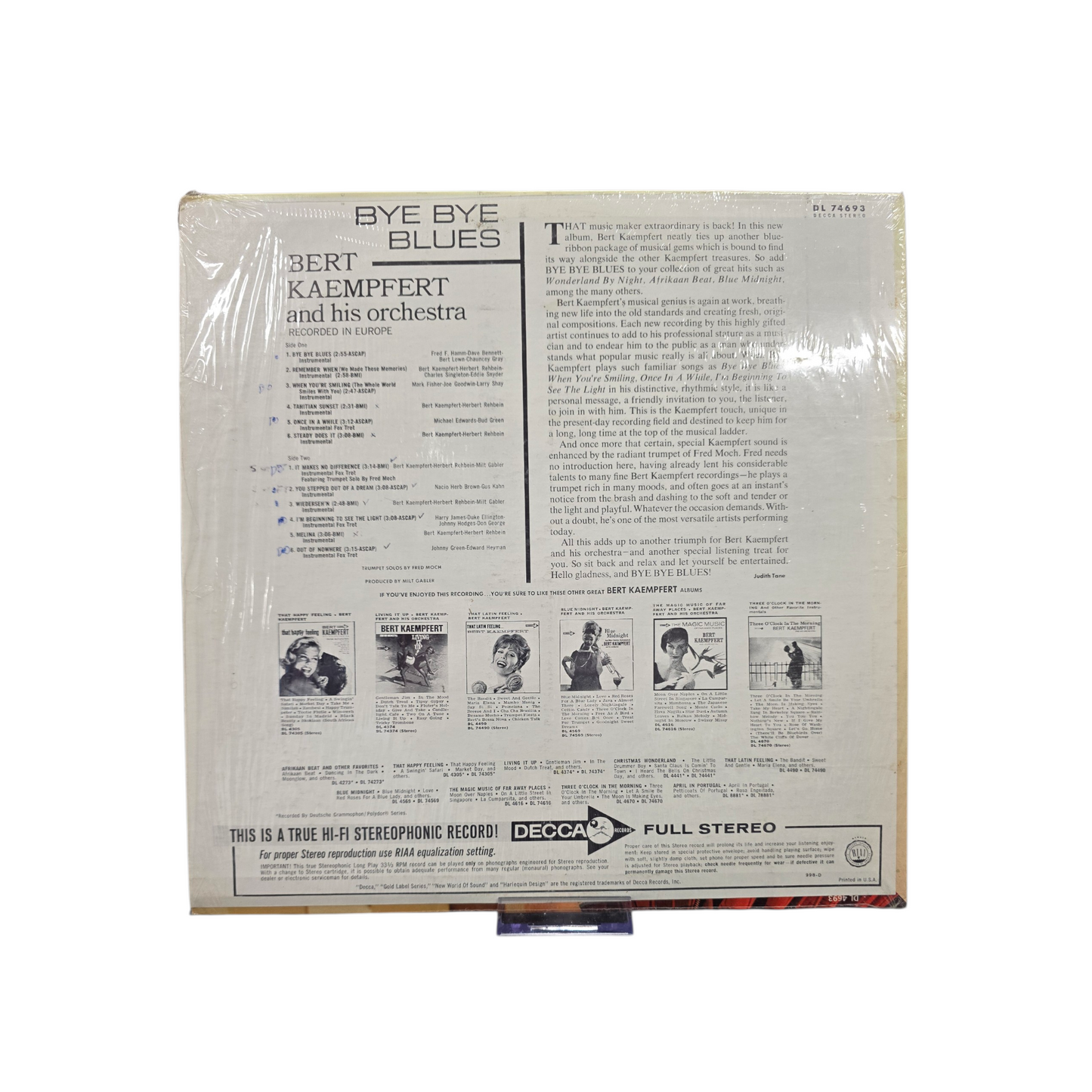 Bert Kaempfert: Bye Bye Blues (Decca, DL 74693)