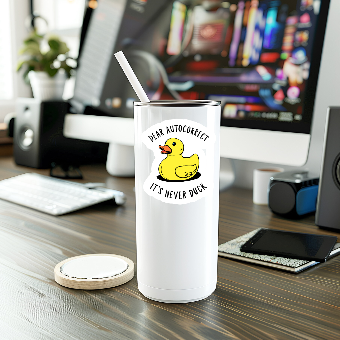 Funny It's Never Duck Vinyl Sticker