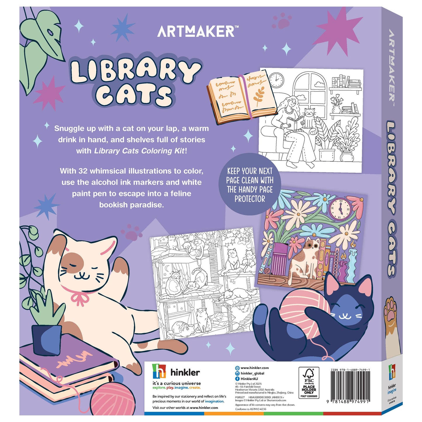 Art Maker Library Cats Coloring Kit