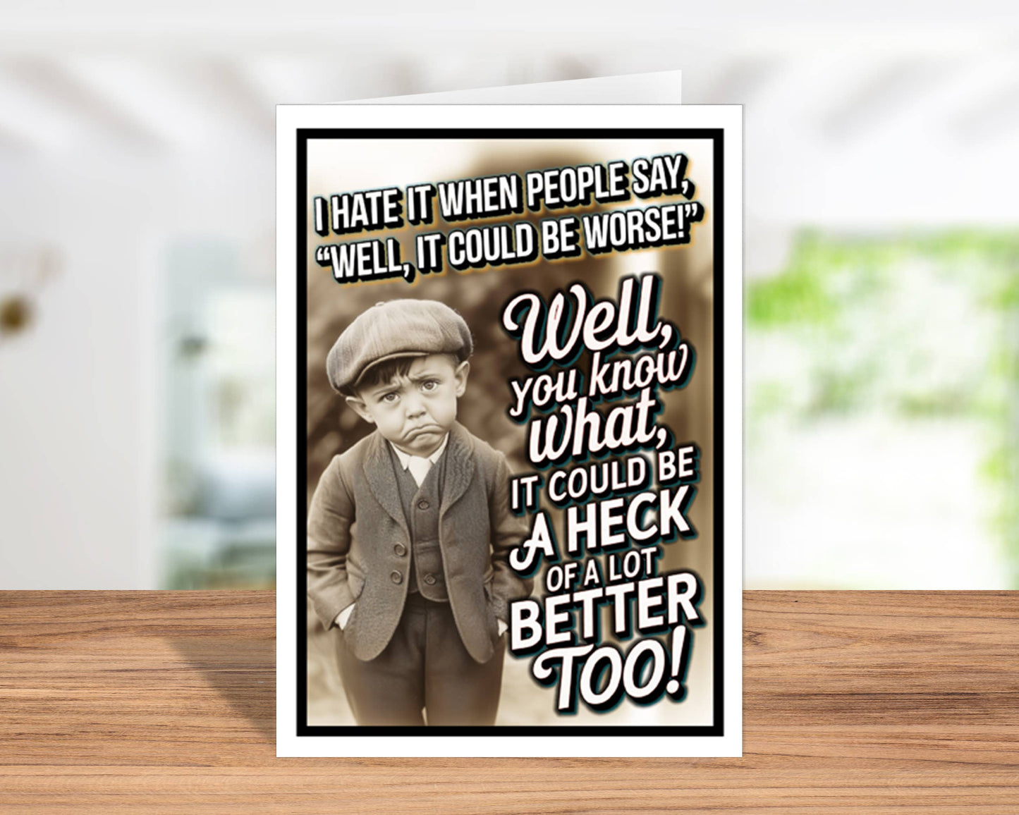 Funny Sympathy Greeting Cards with Card Display Stand: Yes