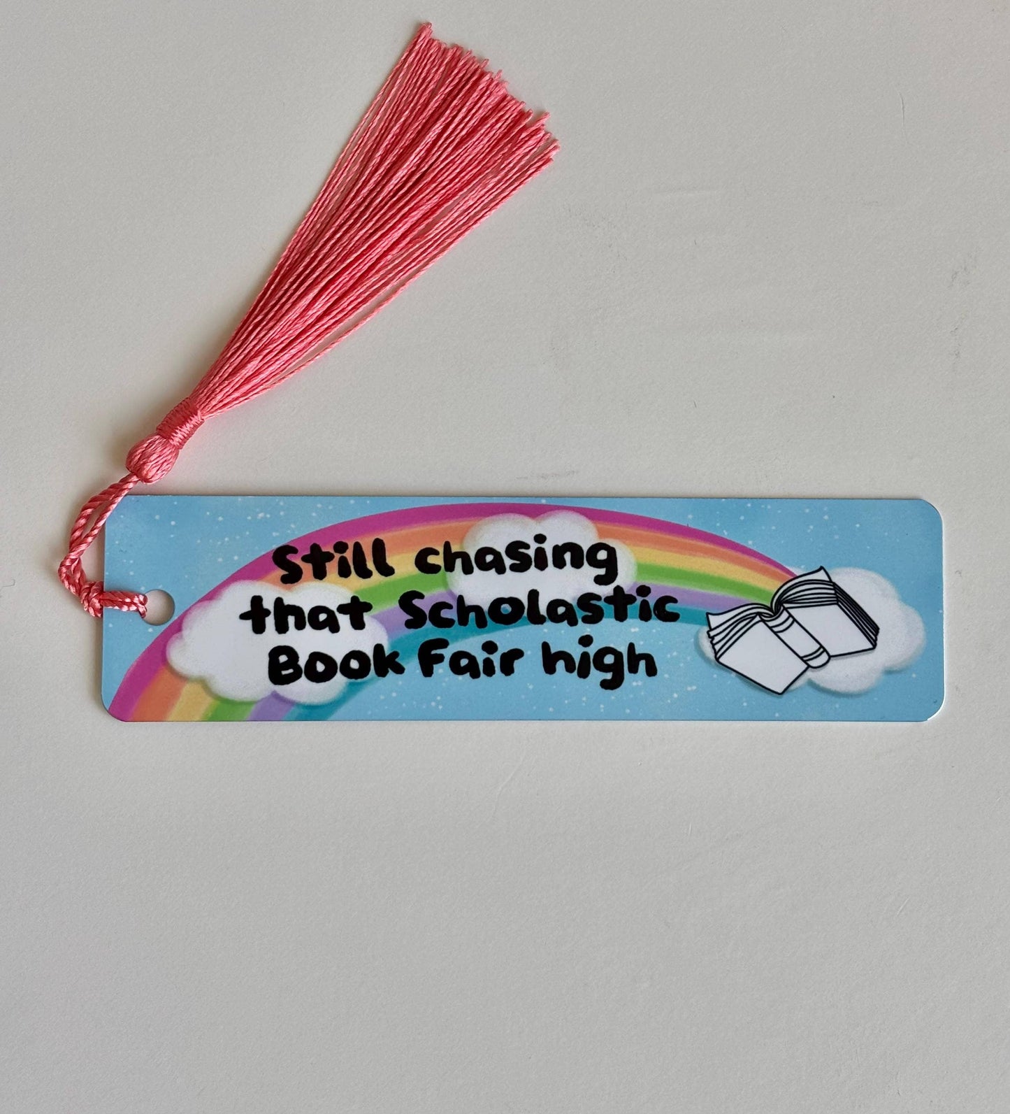 Chasing That Scholastic Book Fair High Metal Bookmark: Short
