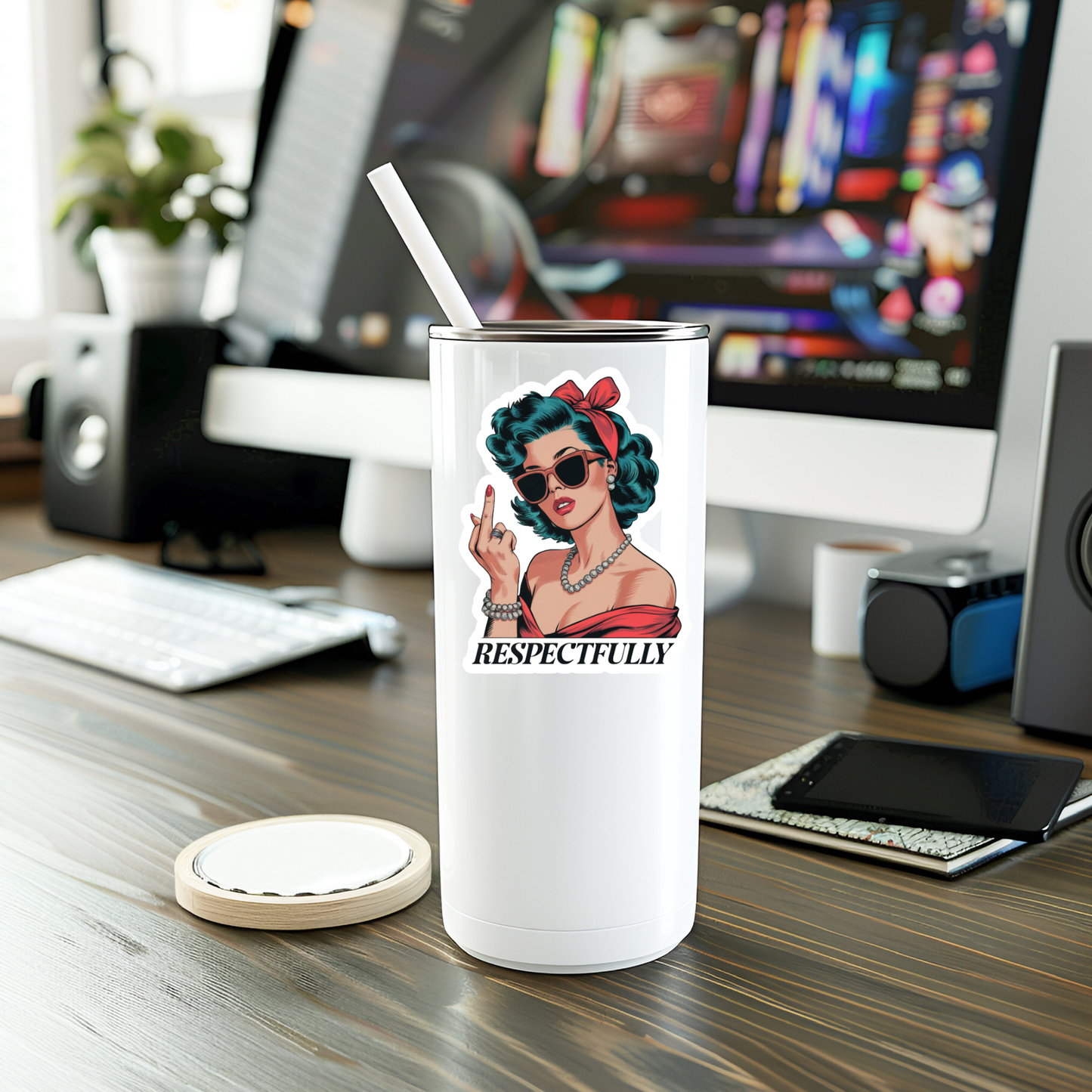 Funny Respectfully Vinyl Sticker