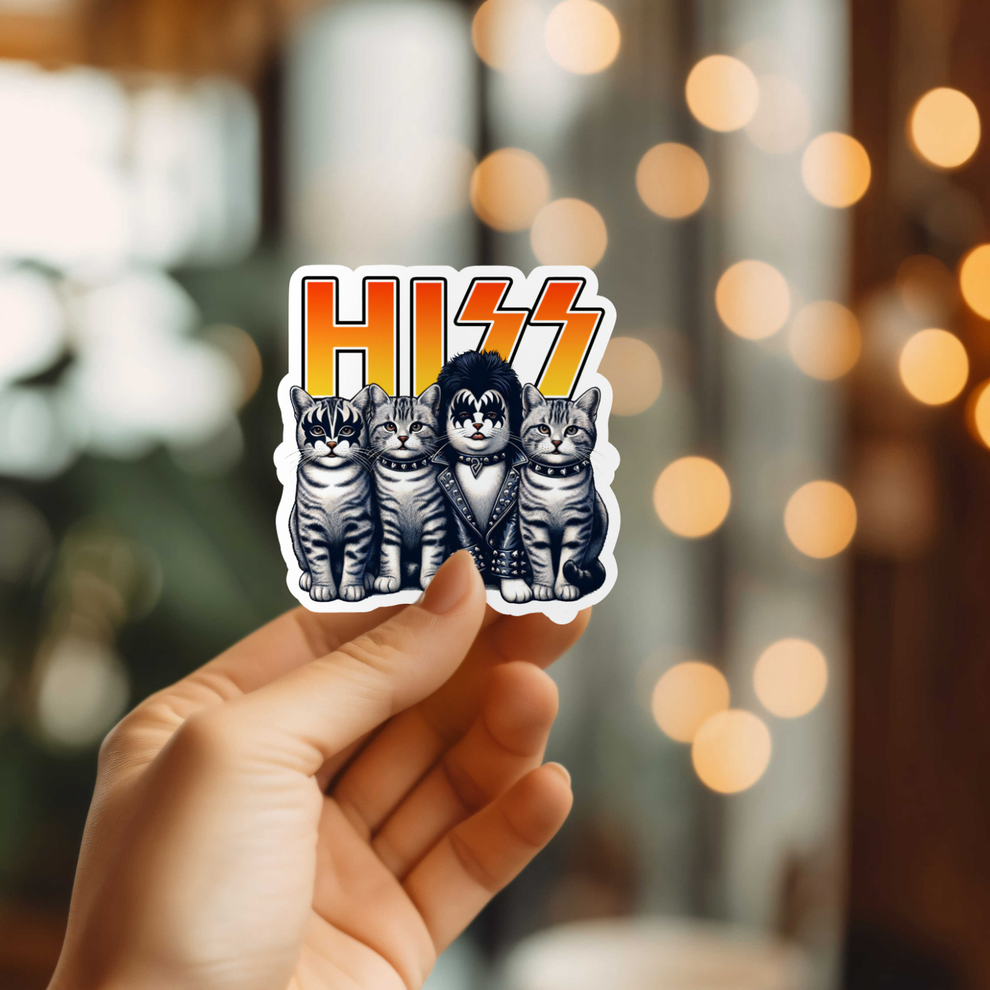 Funny Rocker Cats Sticker | Laptop Sticker | Vinyl Sticker