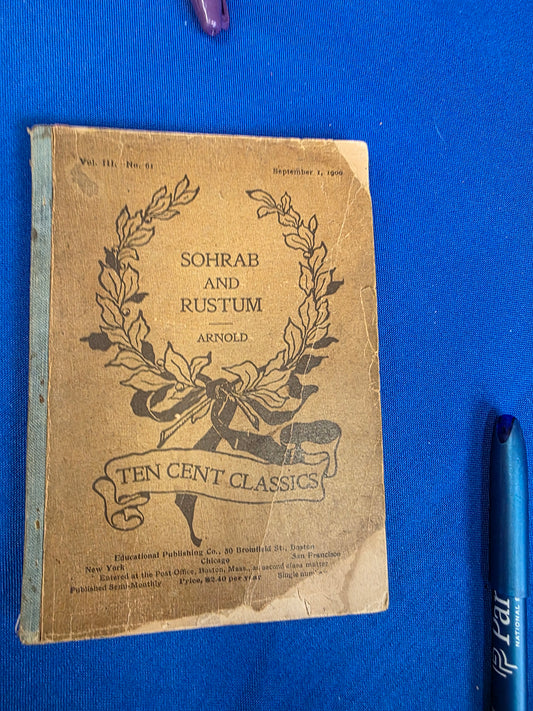 SOHRAB AND RUSTUM BY MATTHEW ARNOLD - USED, FAIR, COLL