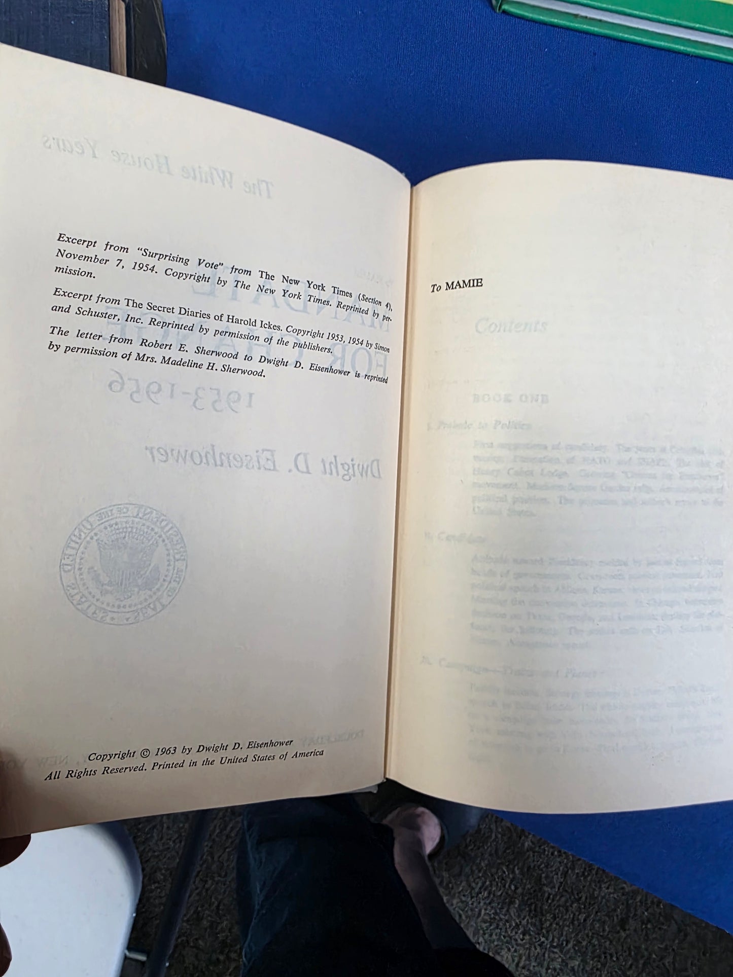 THE WHITE HOUSE YEARS: MANDATE FOR CHANGE, 1953-1956- USED , BCE GOOD
