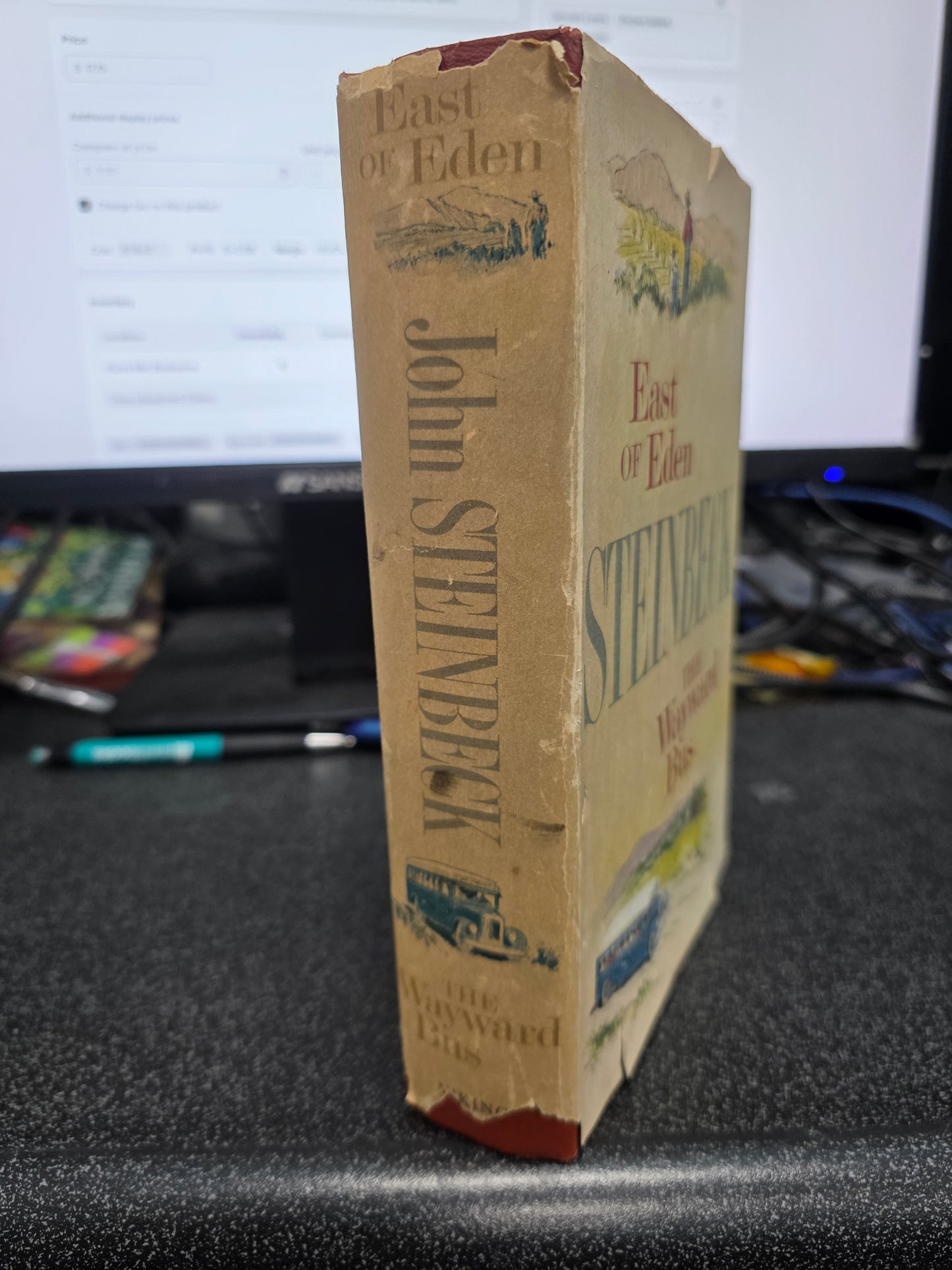 East of Eden and The Wayward Bus by John Steinbeck -USED BCE GOOD, CLASS
