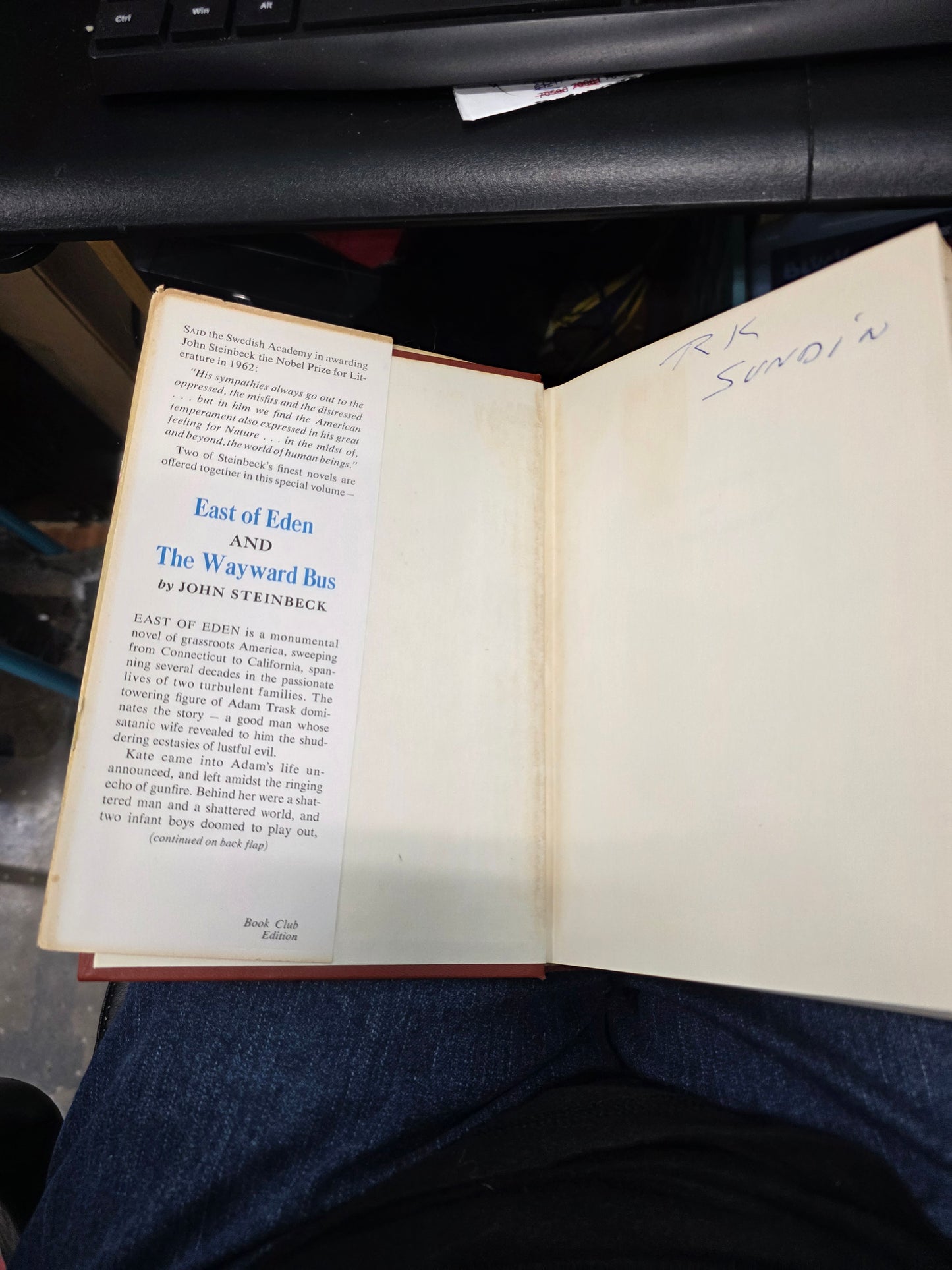 East of Eden and The Wayward Bus by John Steinbeck -USED BCE GOOD, CLASS