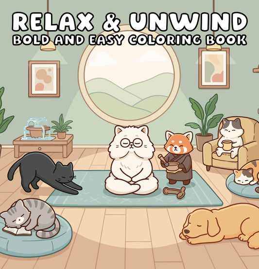 Relax & Unwind Bold and Easy Coloring Book