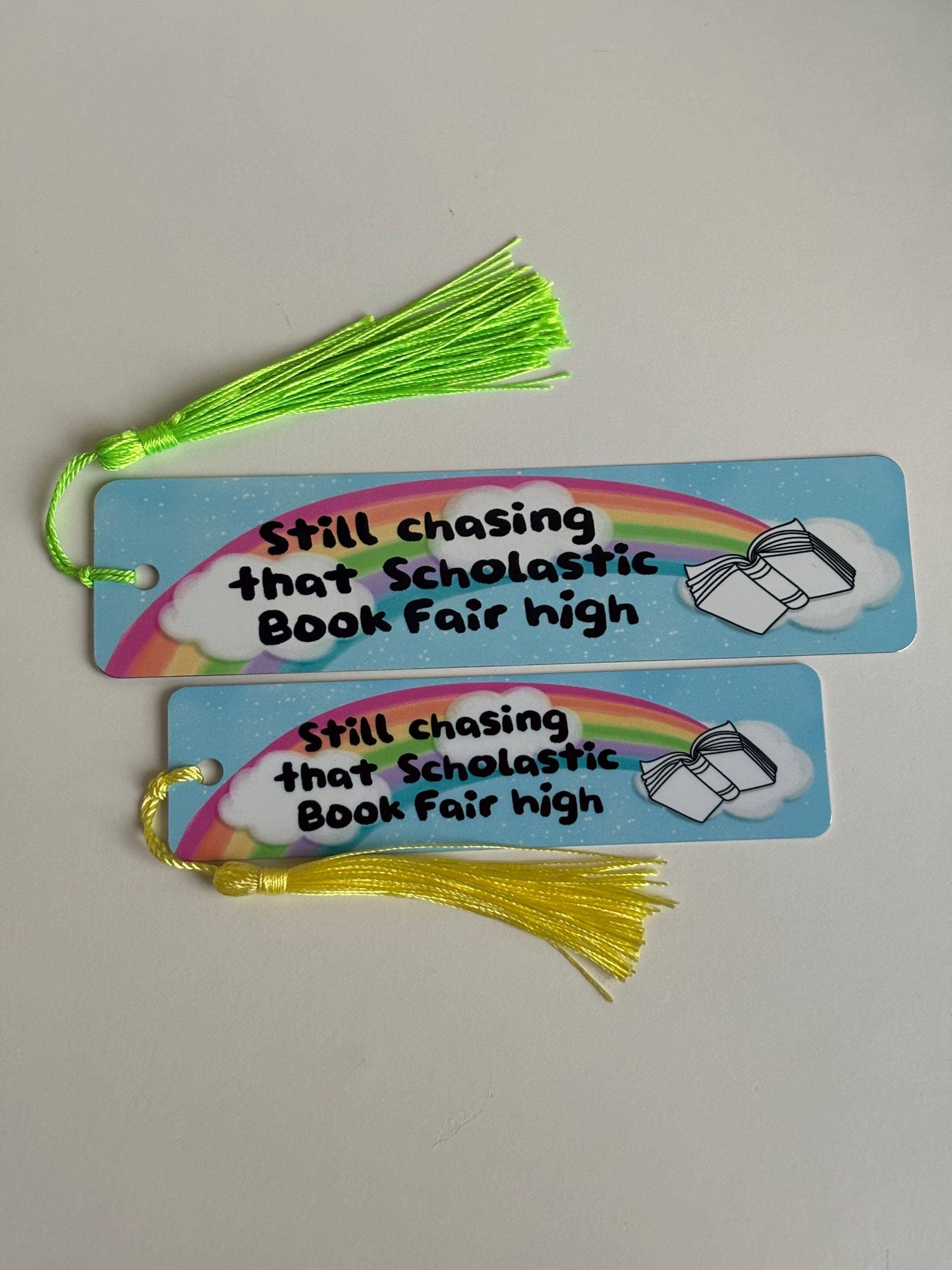 Chasing That Scholastic Book Fair High Metal Bookmark: Short
