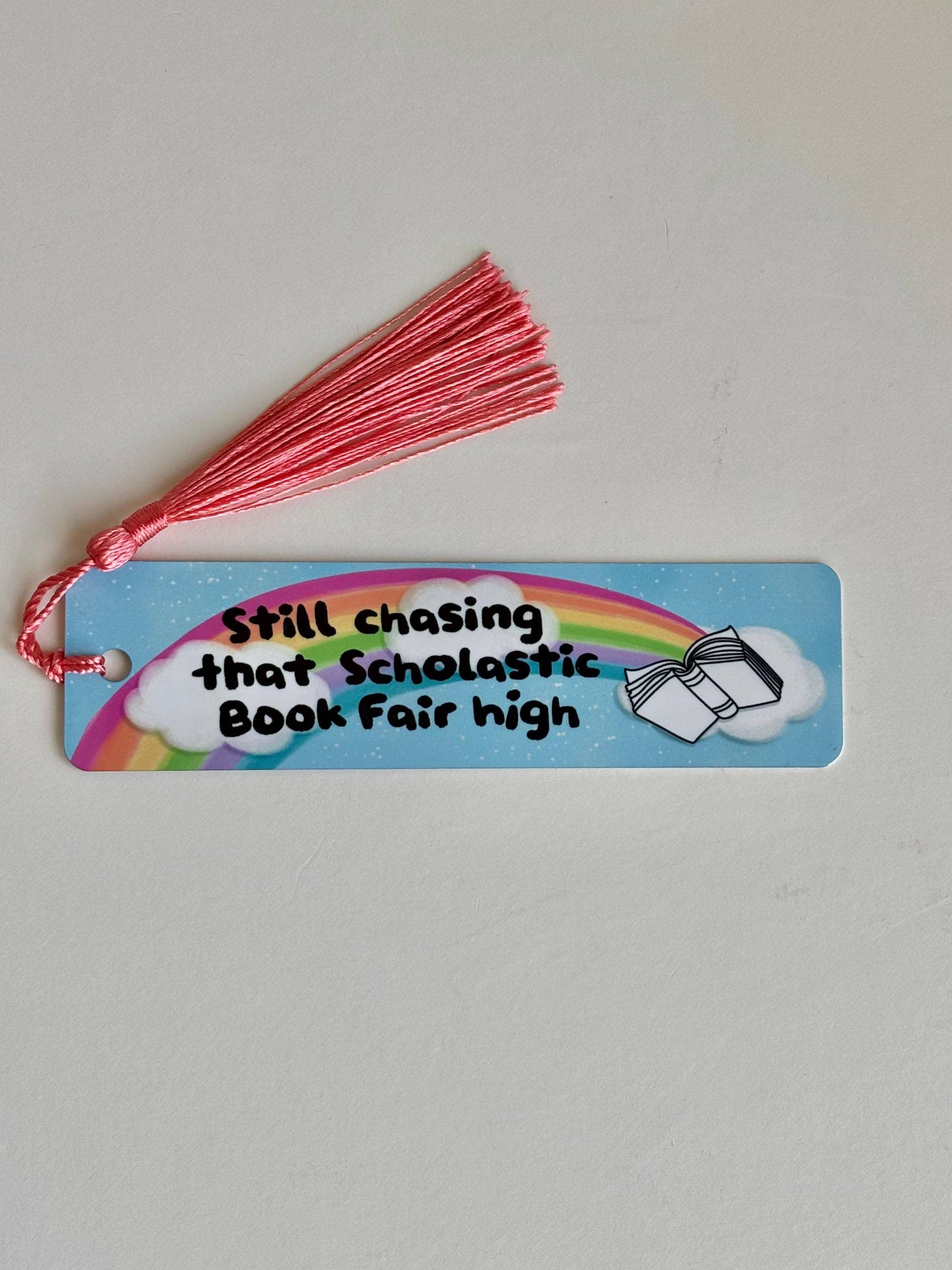 Chasing That Scholastic Book Fair High Metal Bookmark: Short