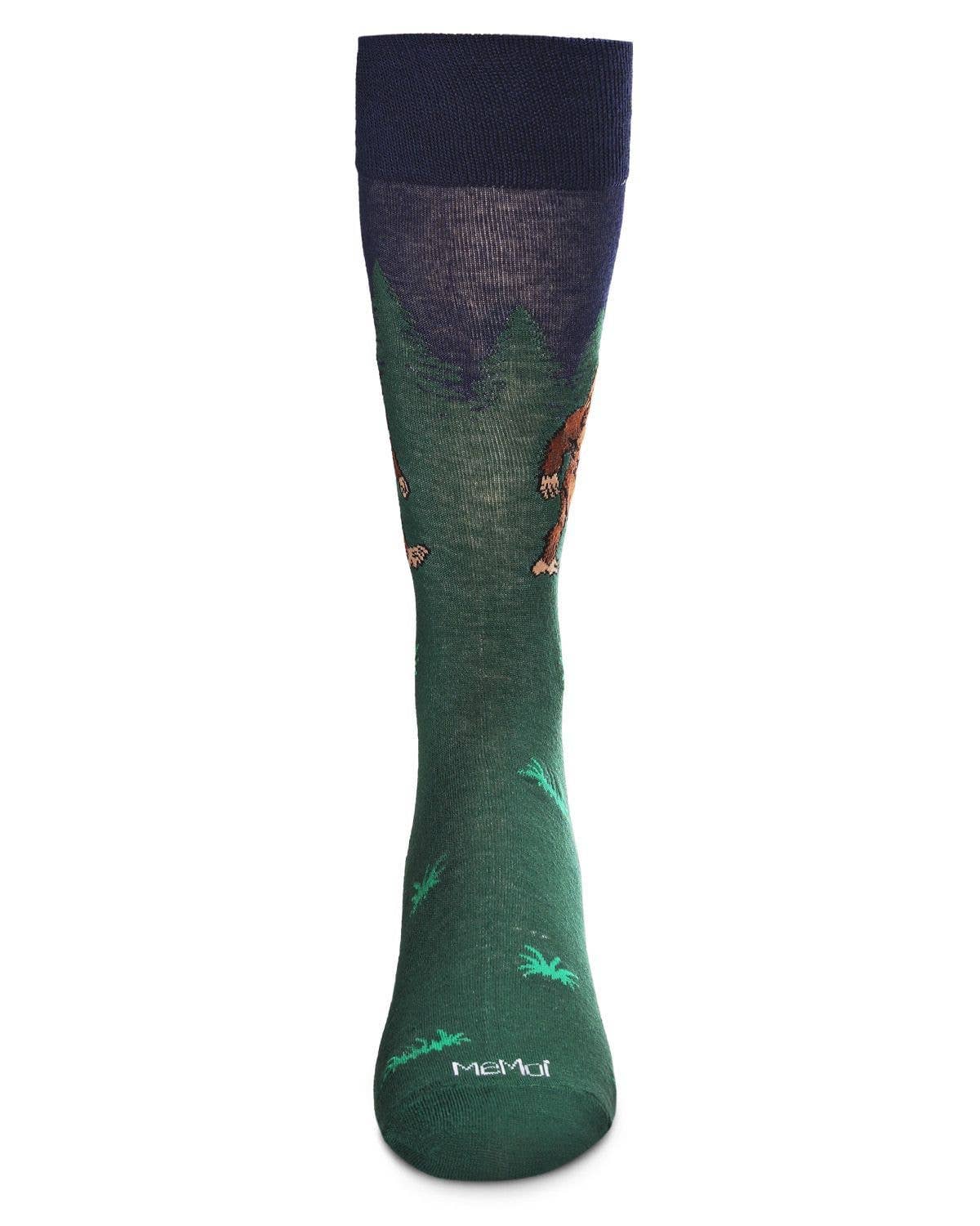 Men's Bigfoot is Real Bamboo Blend Novelty Crew Sock: Navy / 10 13