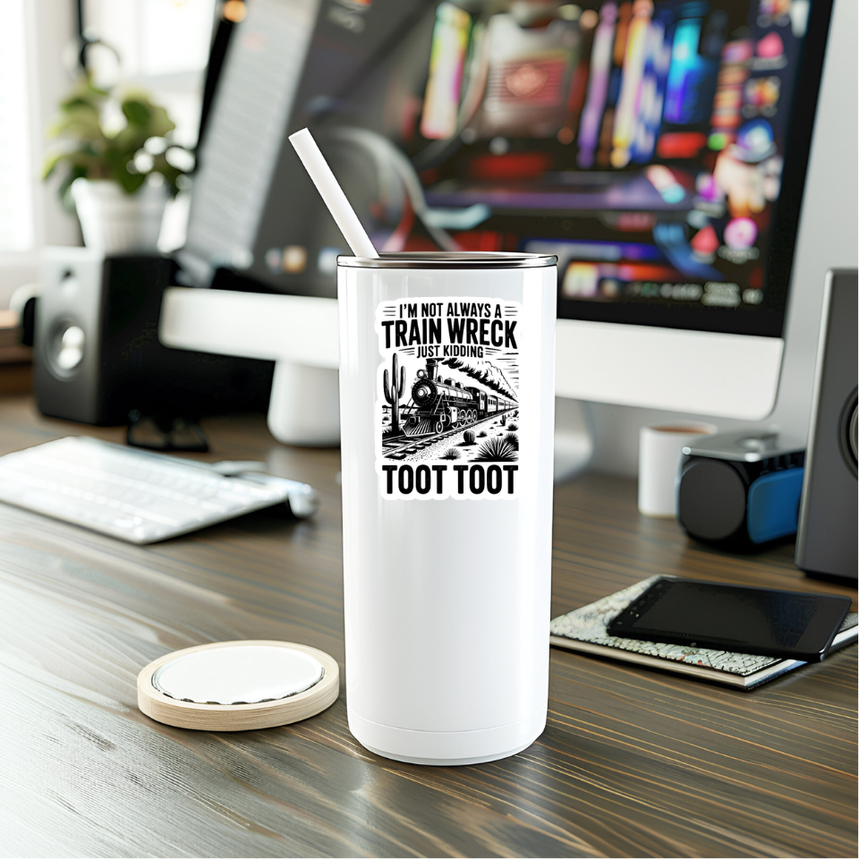Funny Train Wreck Vinyl Sticker
