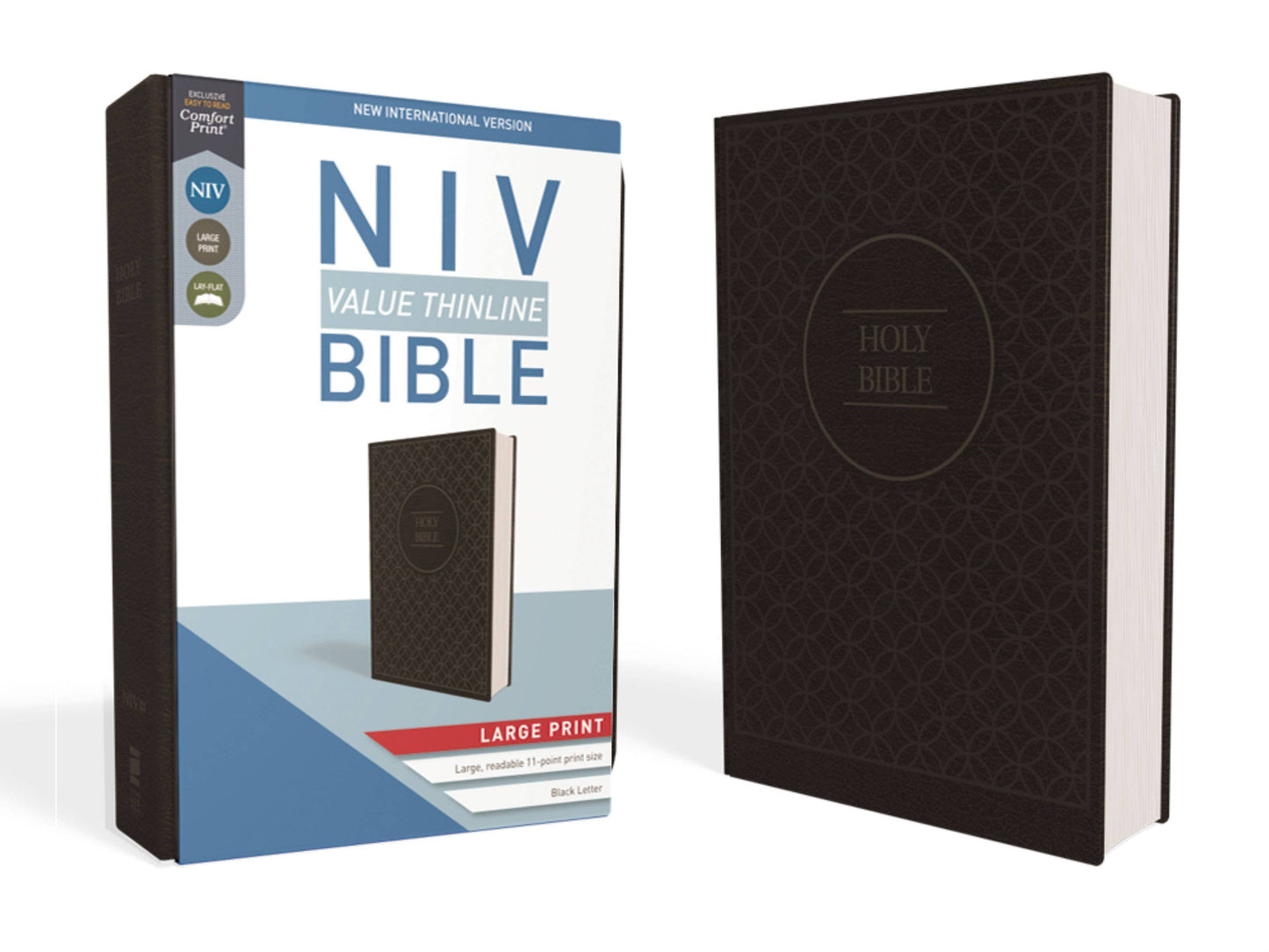 NIV Value Thinline Bible Large Print Leathersoft Gray/Black