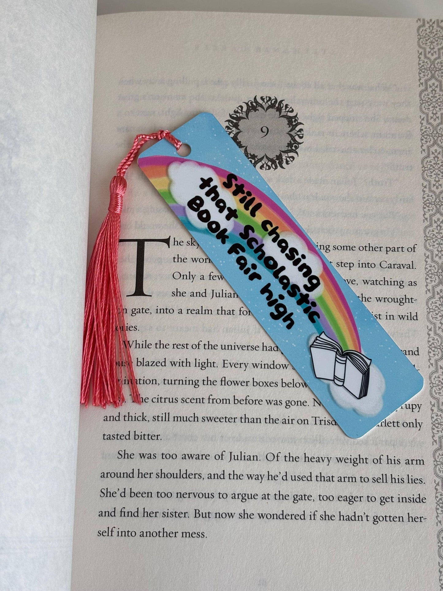 Chasing That Scholastic Book Fair High Metal Bookmark: Short