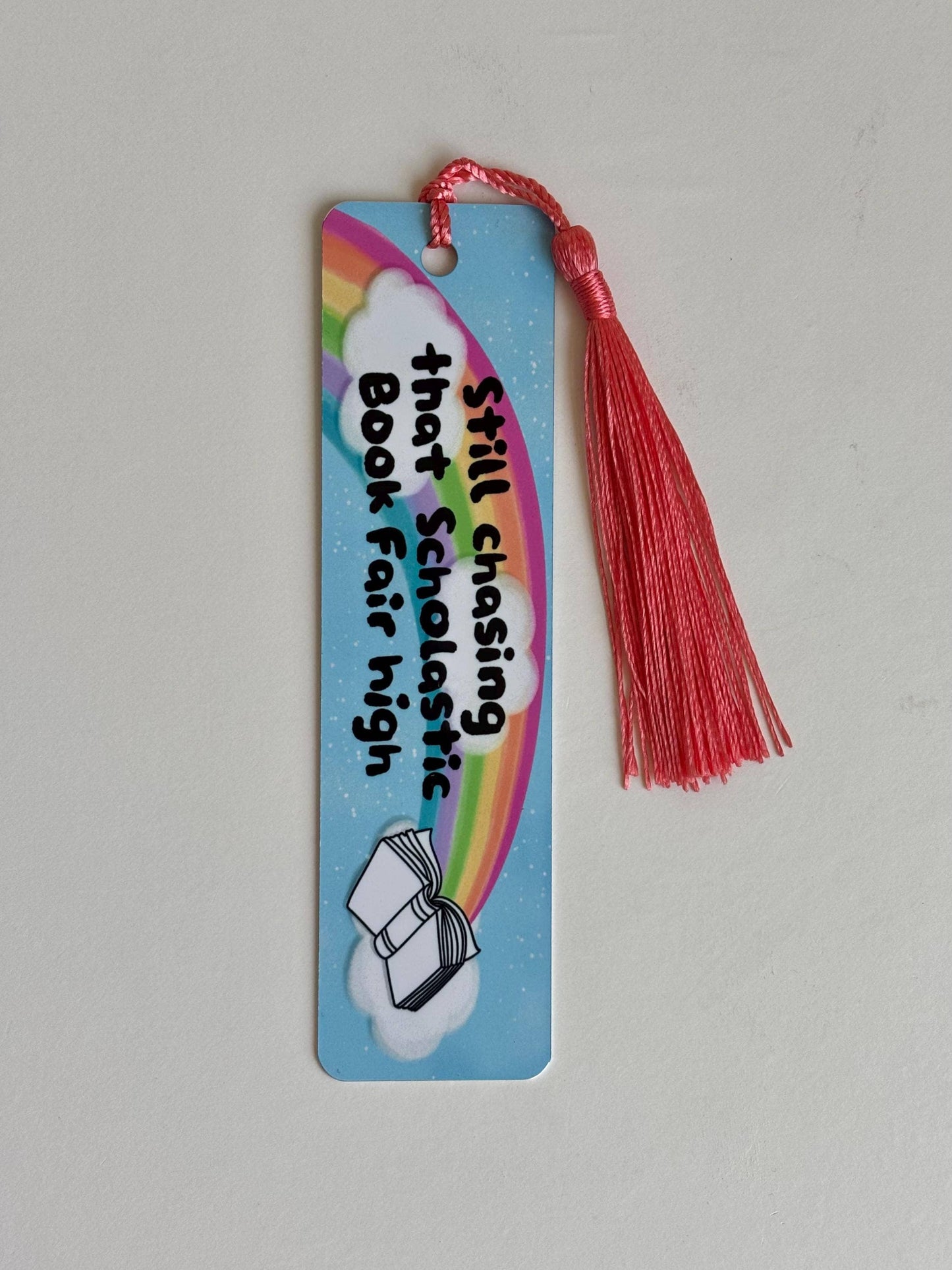 Chasing That Scholastic Book Fair High Metal Bookmark: Short