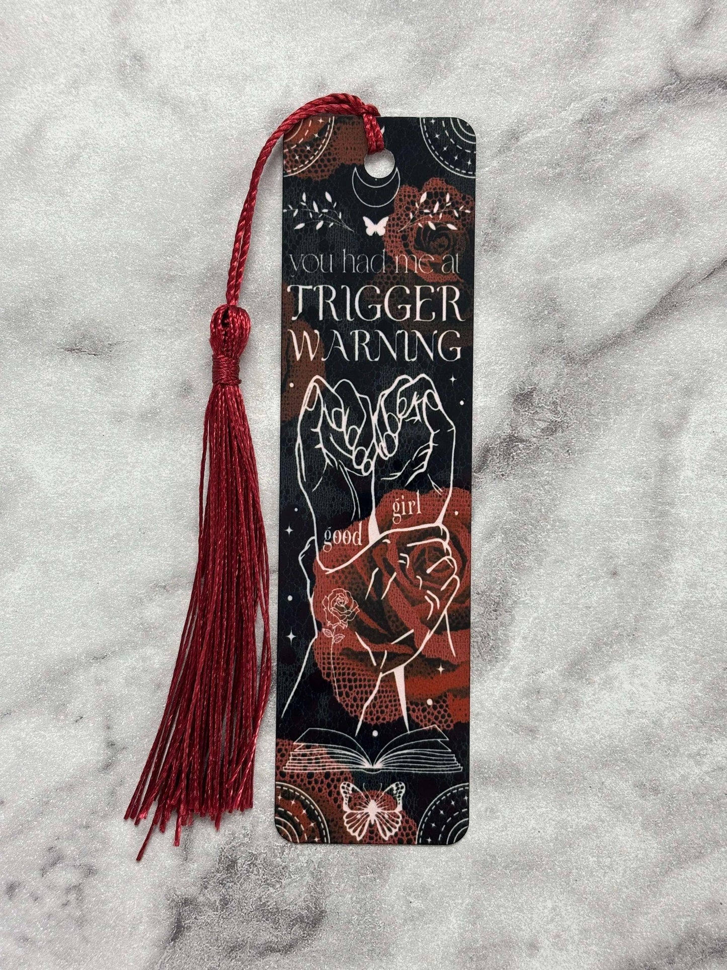 Dark Romance Smutty Book Club Metal Bookmark: SmuttyBookClub Short