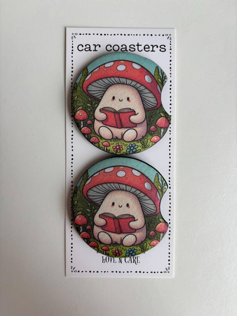 Reading Mushroom Car Coaster