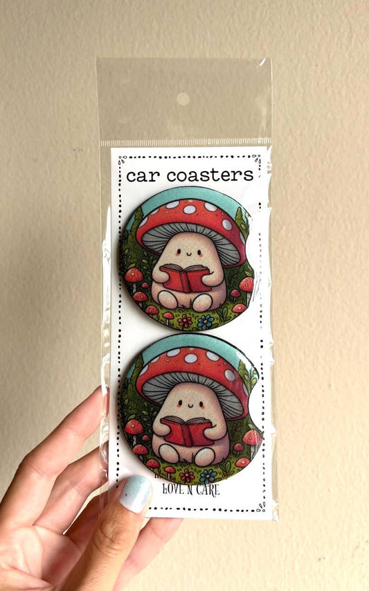 Reading Mushroom Car Coaster
