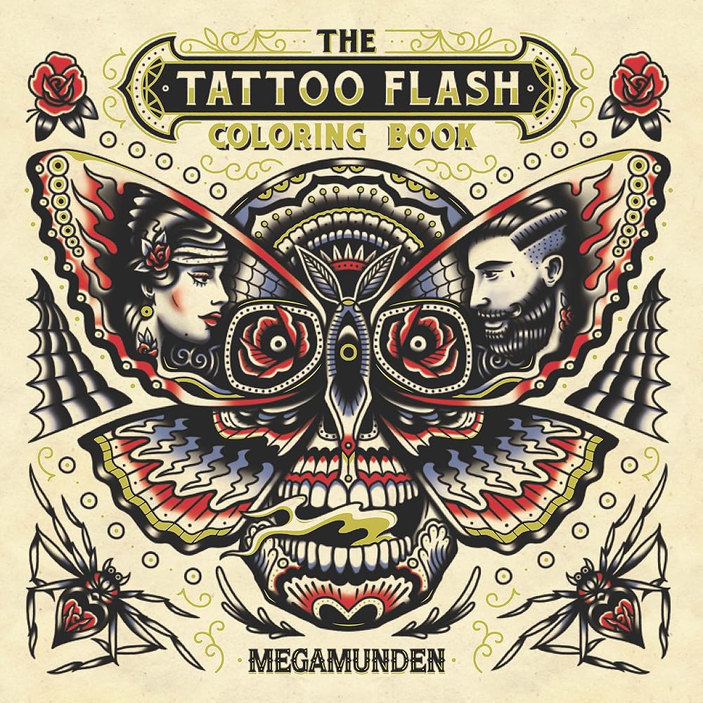 The Tattoo Flash Coloring Book: For Adults (mindfulness coloring, tattoo, activity book) cover image