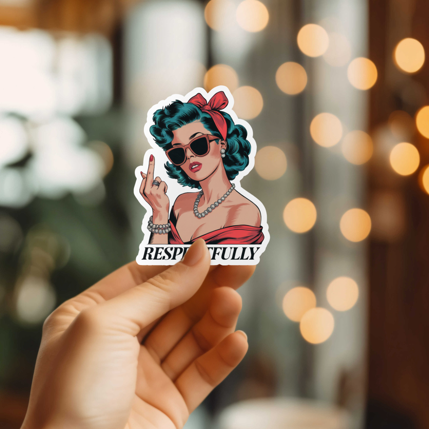 Funny Respectfully Vinyl Sticker