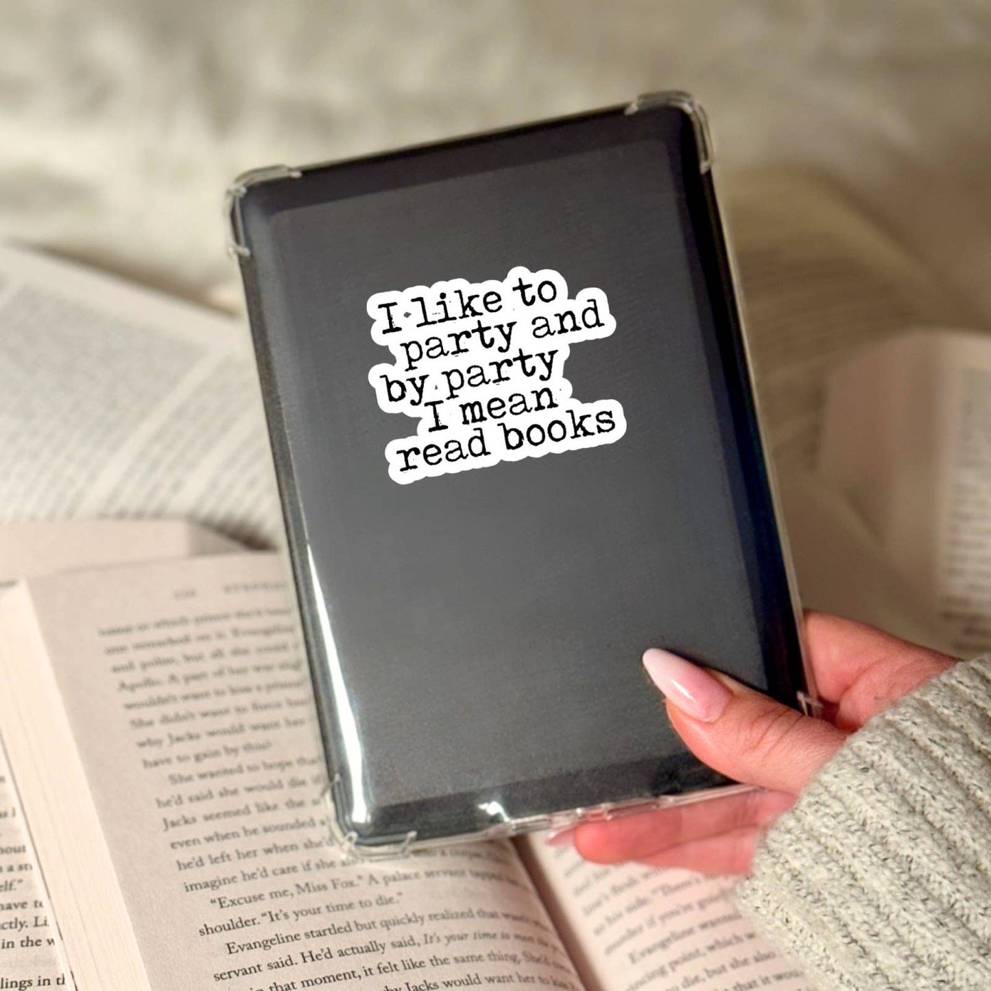 I Like to Party I Mean Read Books Sticker, Book Lover