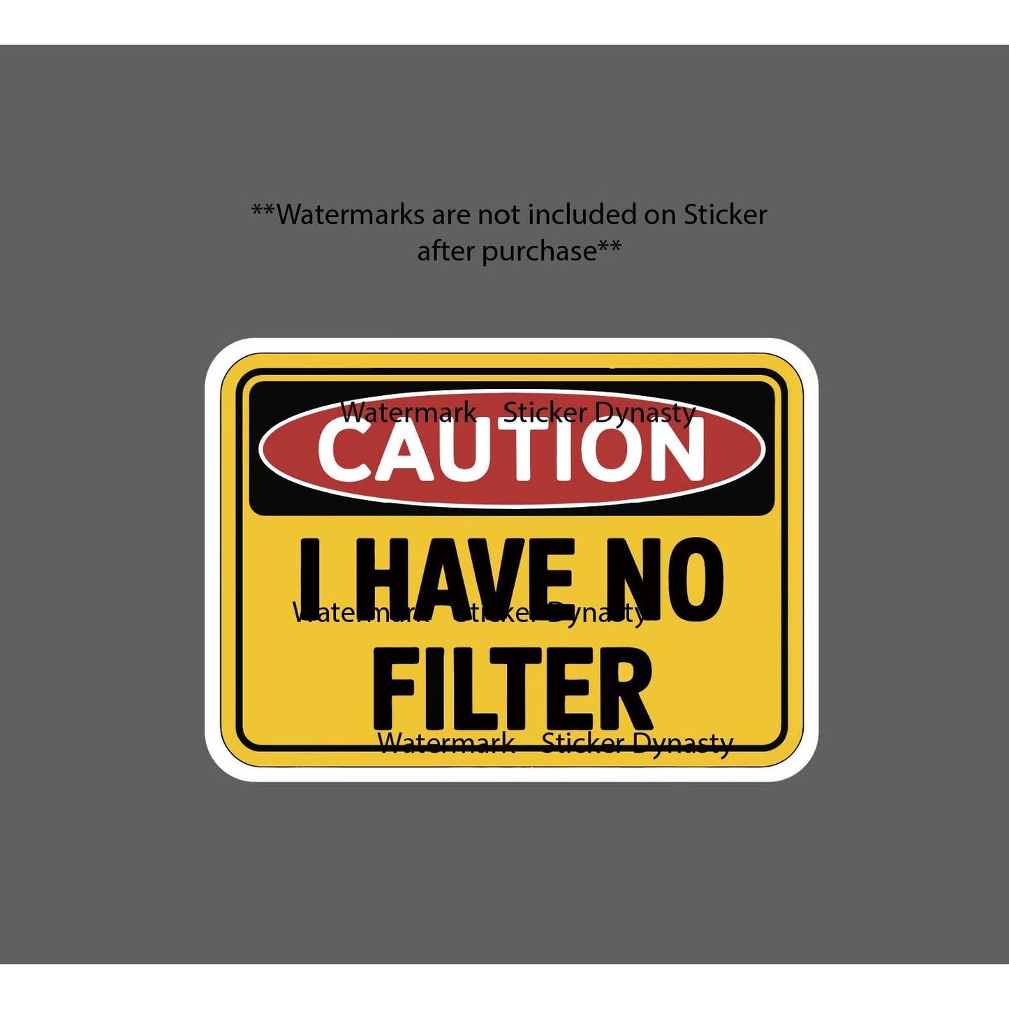 No Filter Sticker Mouth Speaking Funny Humor Warning Waterproof Decal Gift NEW