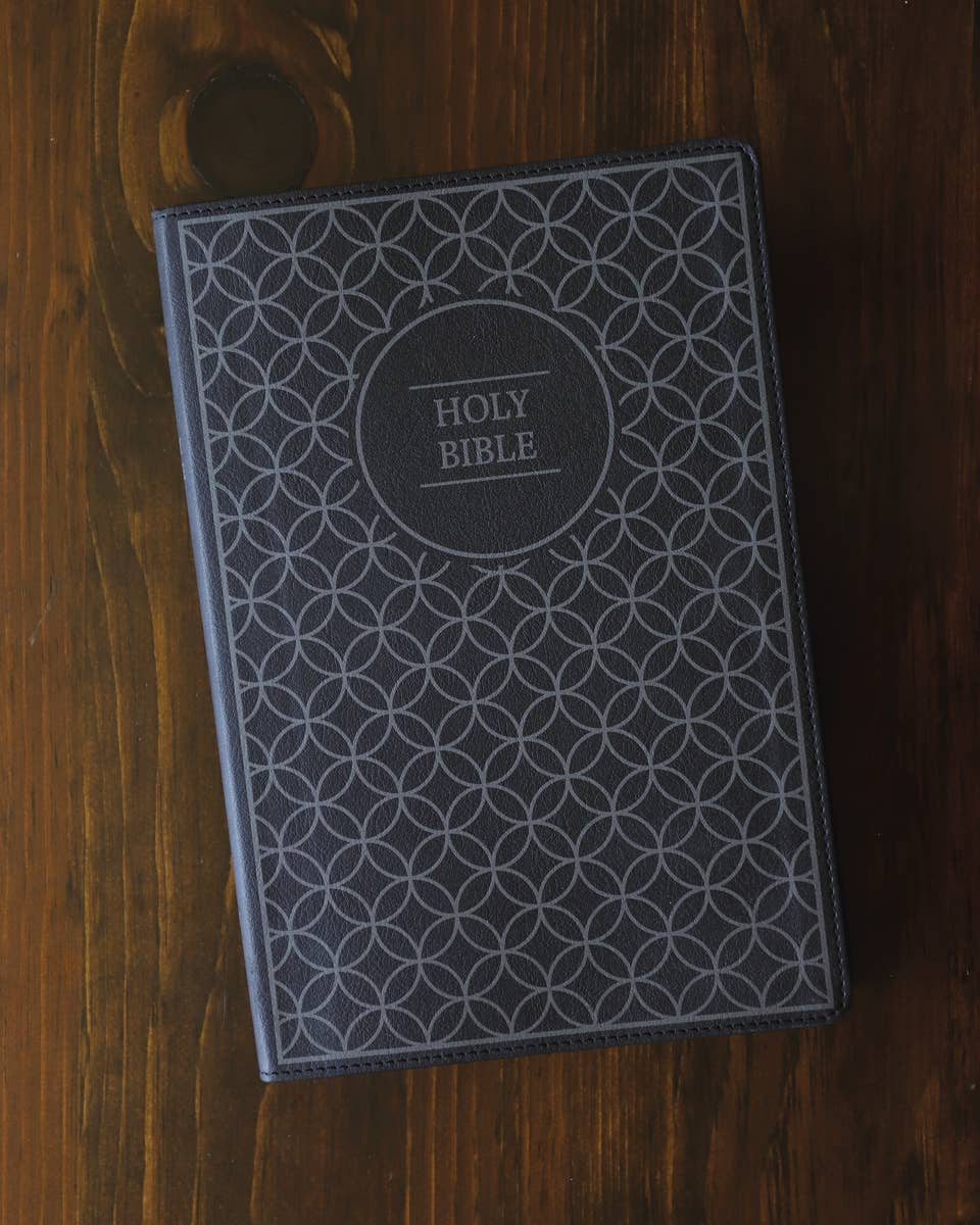 NIV Value Thinline Bible Large Print Leathersoft Gray/Black