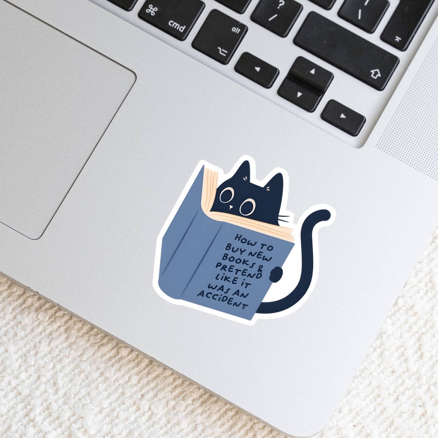 How To Buy New Books Sticker, Funny Cat Gift