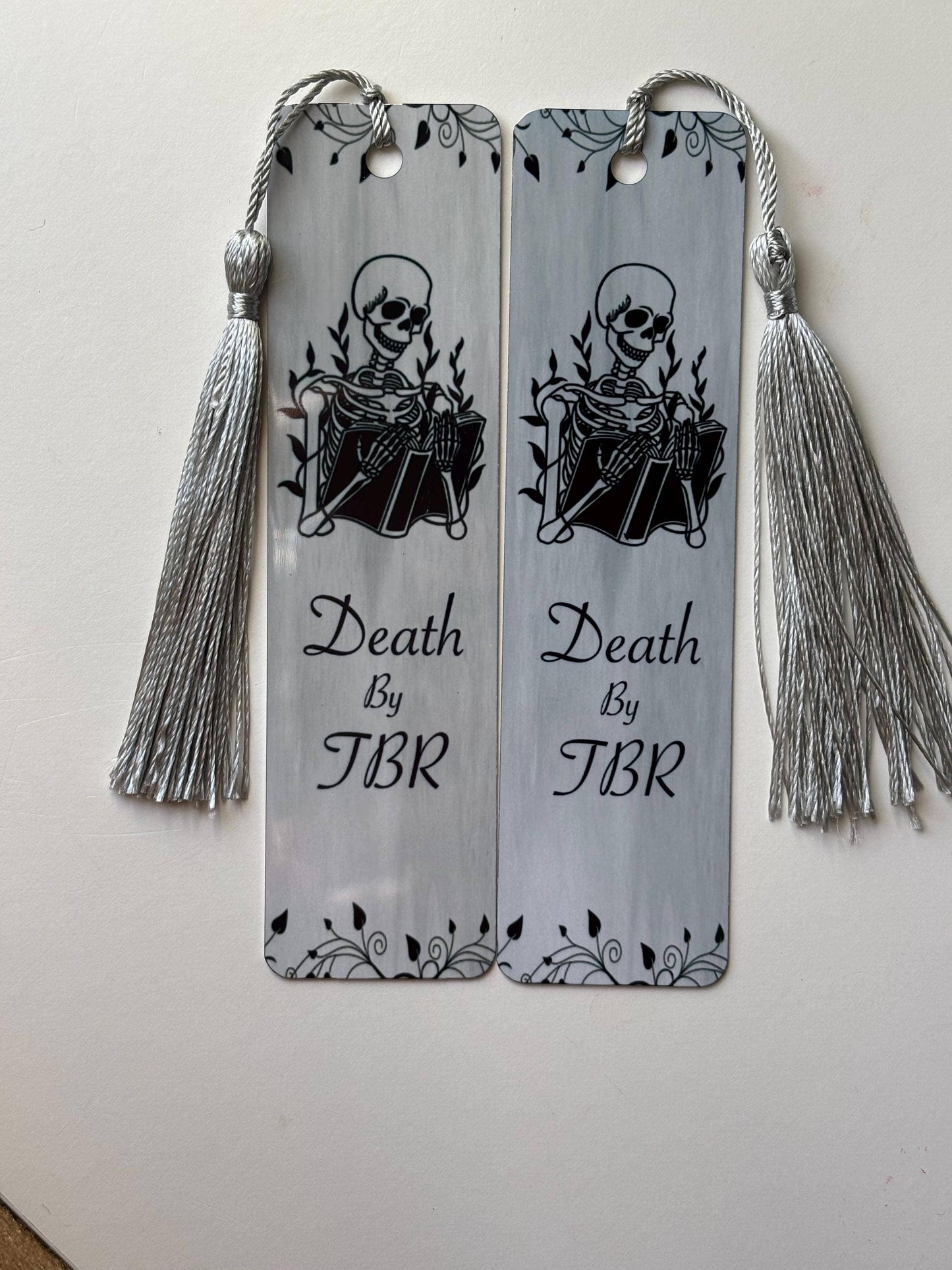 Death by Tbr Metal Bookmark| Skeleton Bookmark: Short