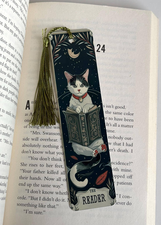 Cat Tarot Card Metal Bookmark for Cat Lovers: Short