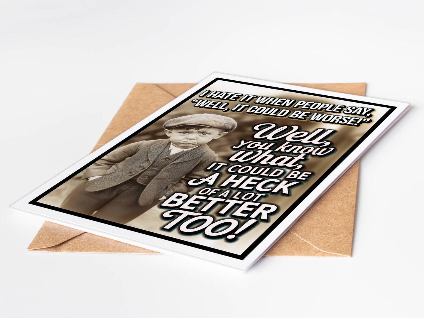 Funny Sympathy Greeting Cards with Card Display Stand: Yes