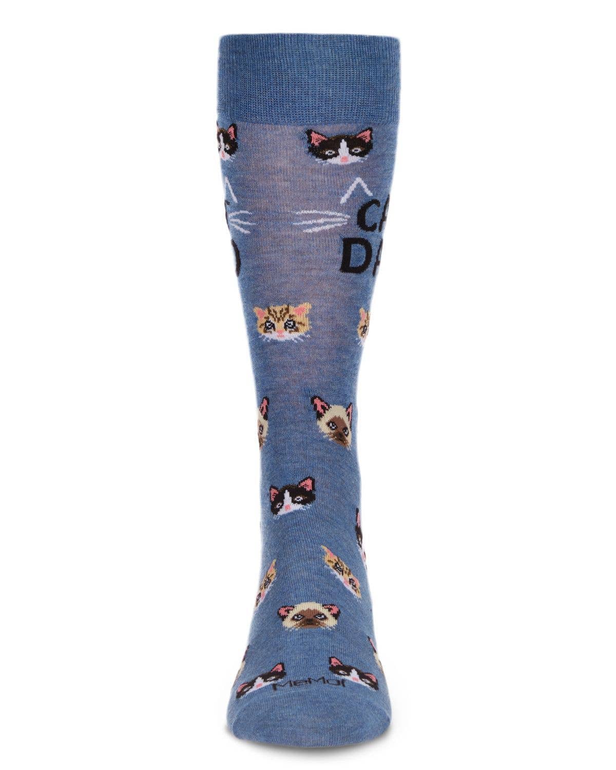 Cat Dad Bamboo Men's Crew: Denim Heather / 10 13